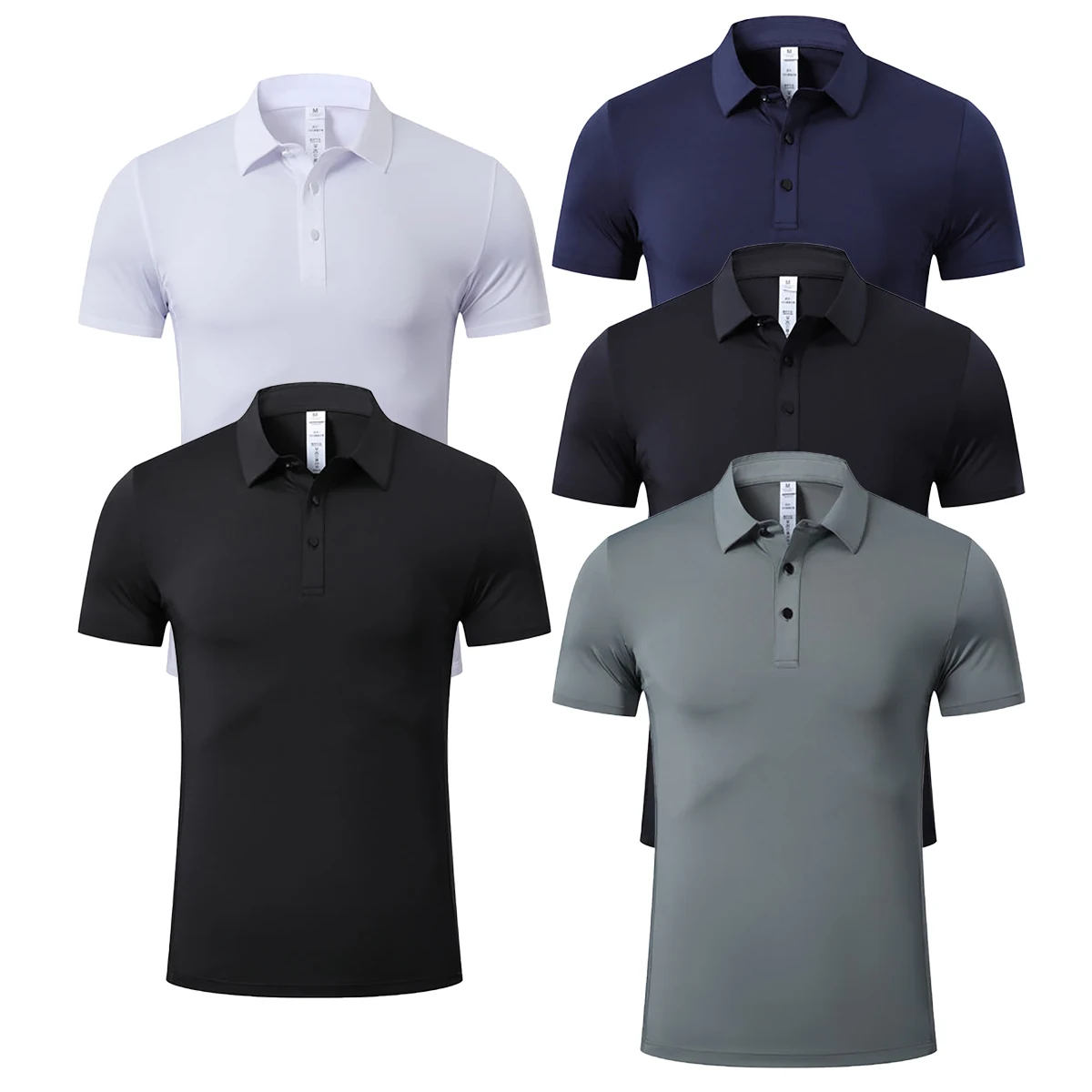 

Men's Solid Color Polo High-end Quality Casual Sports Short Sleeved Top Spring Summer Team Wear Couple Wear