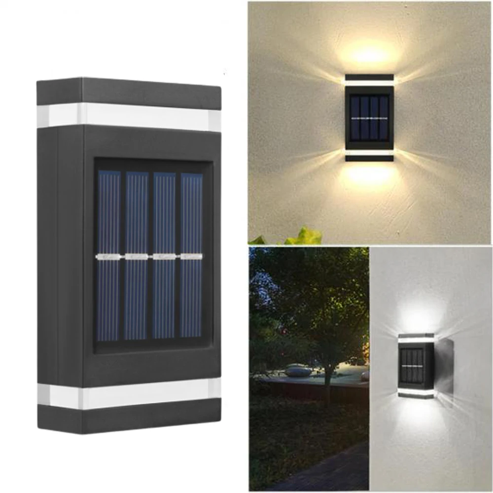 

Solar Wall Lamp Outdoor Waterproof Solar Powered Light UP and Down Illuminate Home Garden Yard Decoration Outside Sunlights