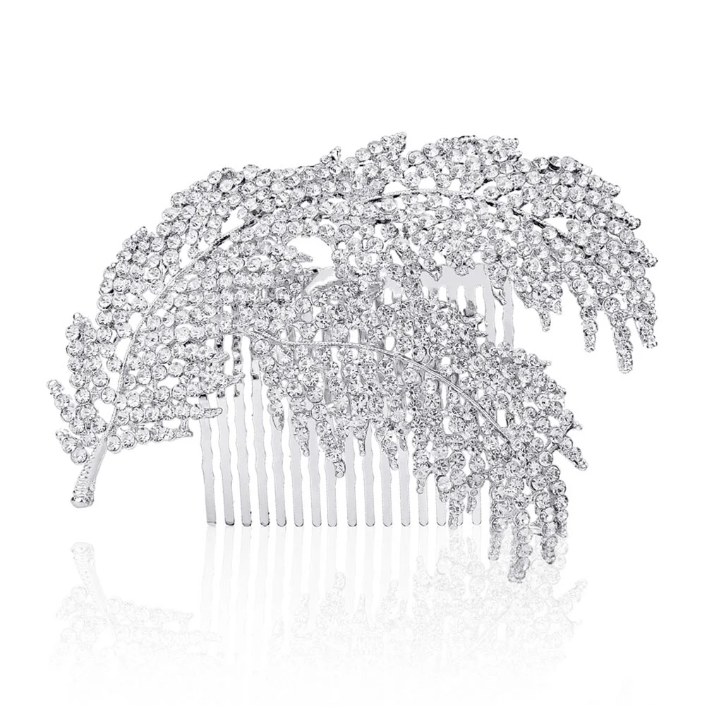 

Bridal Hair Accessories Headpiece Comb Clip Wedding Rhinestone Korean Tree Leaves