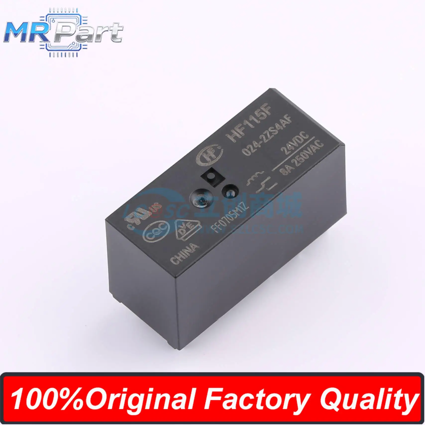 5 Pieces HF115F/024-2ZS4AF 24VDC 8A 250VAC Small High Power DC 24V Relay Double Knife and Double Throw 8 Pins