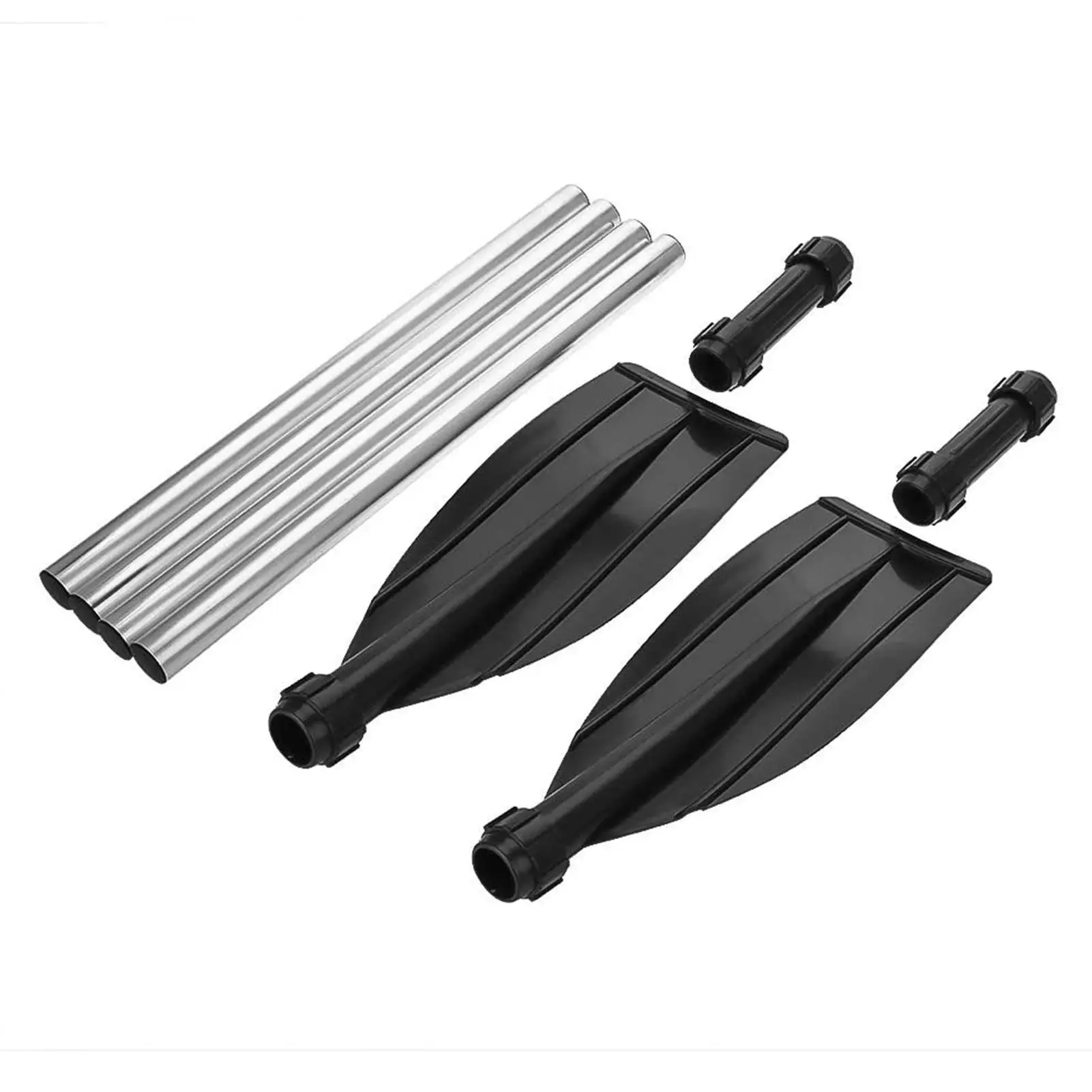 2pcs Lightweight Aluminium Alloy Kayak Paddles with Detachable Ribbed Blades - Ideal Boat Oars