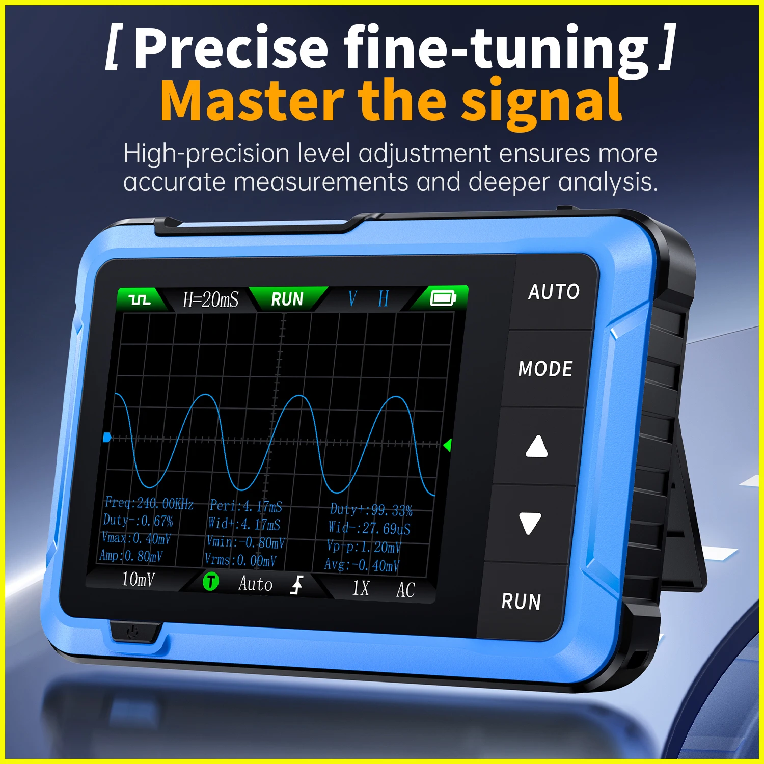 FNIRSI DSO510 2 في 1 المحمولة ملتقط الذبذبات الرقمي إشارة مولد 48 عينات عملاقة/ثانية معدل أخذ العينات 10 ميجا هرتز عرض النطاق الترددي أداة إصلاح الإلكترونية