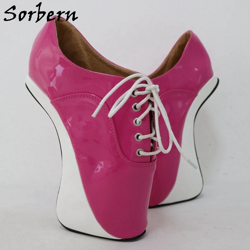 Sorbern Ballet High Heels Unisex Pumps Lace-up Trainers BDSM Hoof Heelless Ballet Shoes Ladies sIZE 36-46 Custom Multi Color