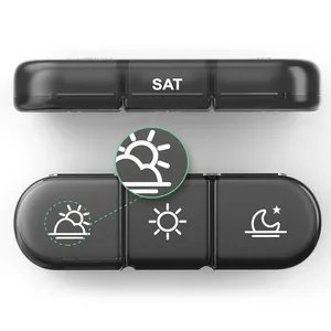 1 مجموعة علبة حبوب منع الحمل 7 أيام منظم 21 شبكة 3 مرات في اليوم السفر المحمول مع مقصورات كبيرة للفيتامينات والزيوت والأسماك أفضل 12 علب الأدوية مبيعا - No3