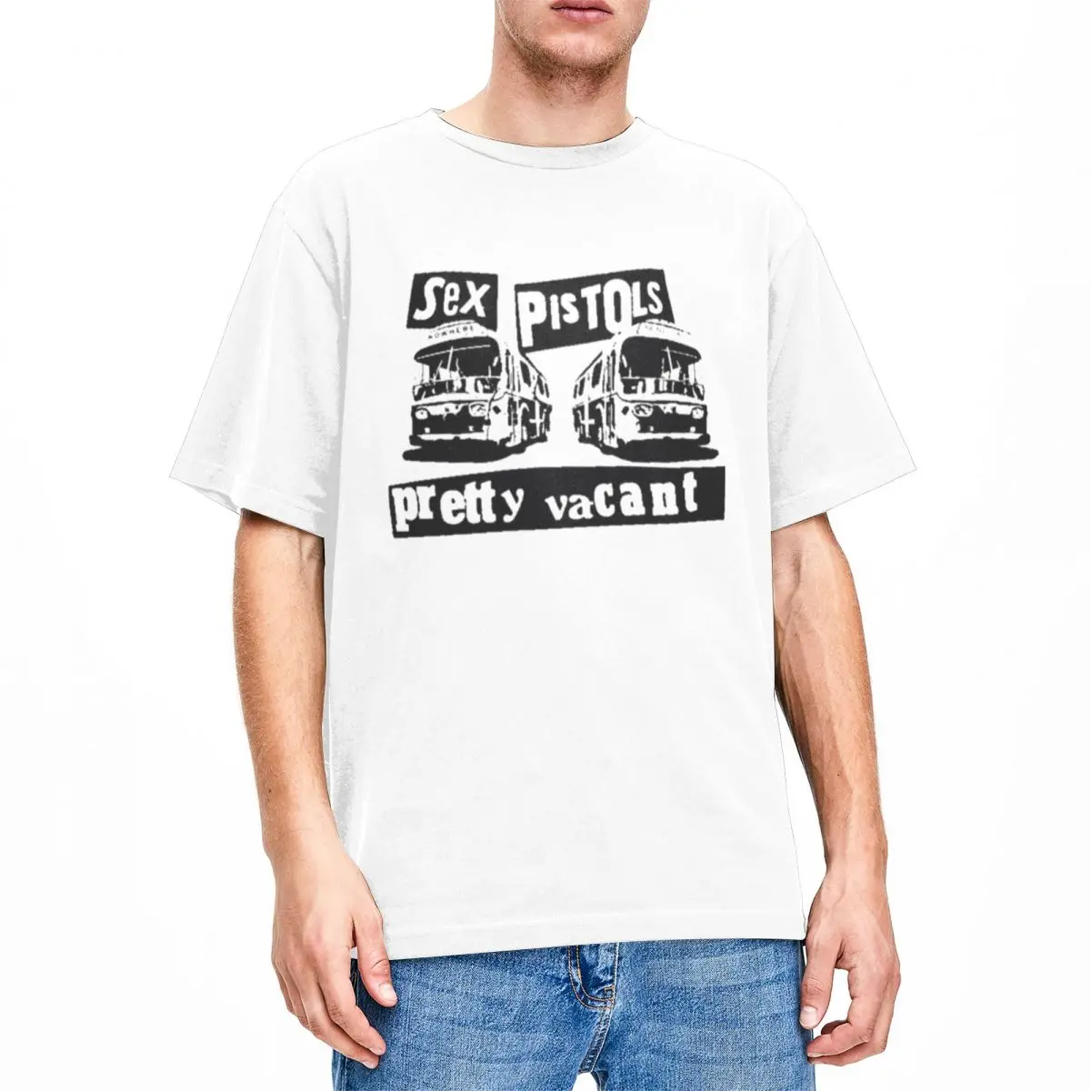 Pretty Vacant Sex Pistols Music Band Accessories Shirt for Men Women Punk Novelty Pure Cotton T Shirt Crew Neck Short Sleeve