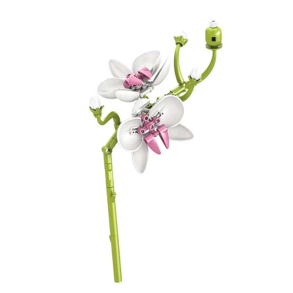 Blocs de construction à Micro particules multicolores, fleur en plastique, modèle 3D, briques à assembler, œillet Rose, tulipe, jouets à assembler