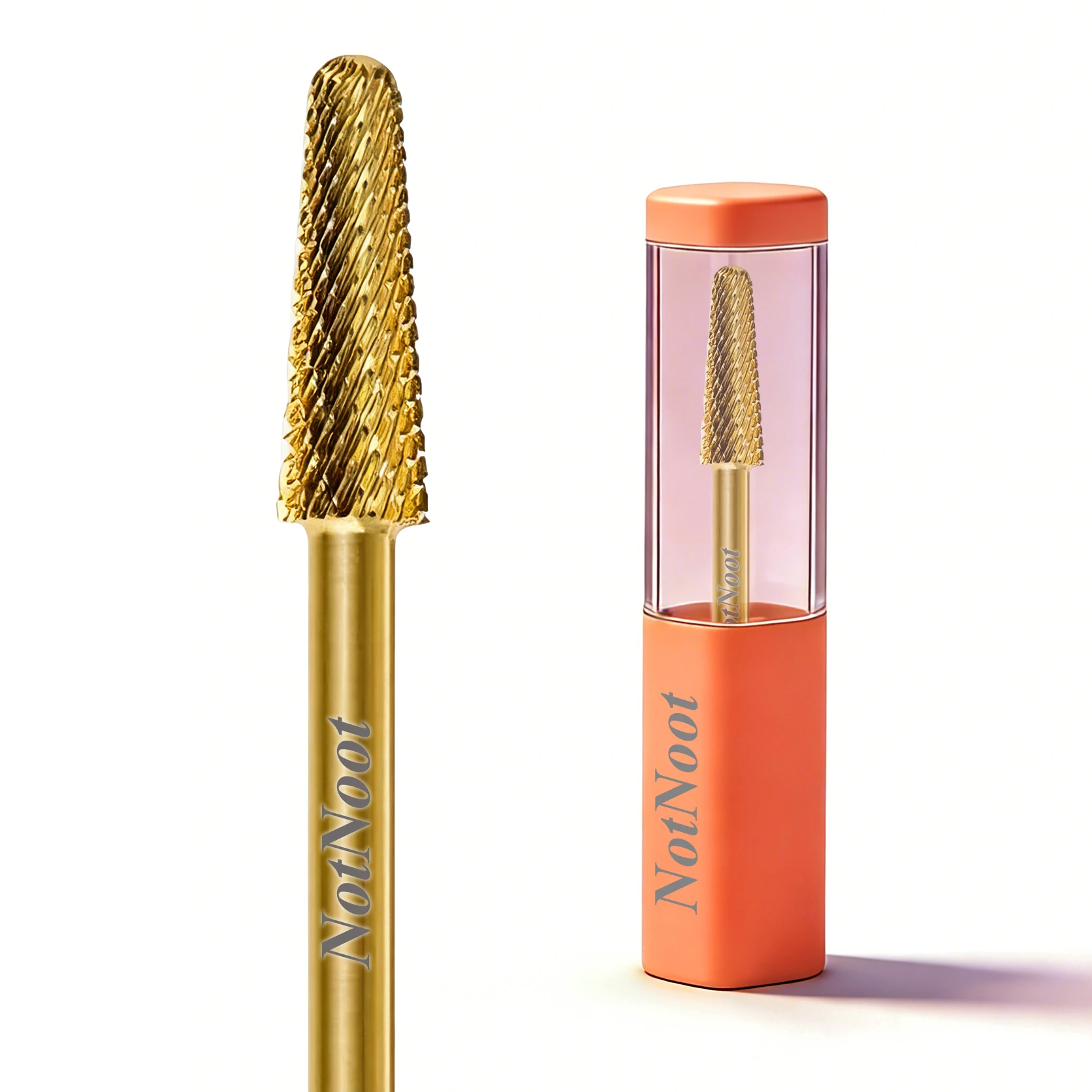 NotNoot 1 Stück Nagelbohrer, 3/32'' Hartmetall Multifunktionsbohrer, Geeignet für Maniküre Pediküre Nagelhaut Gel Polieren, Gold