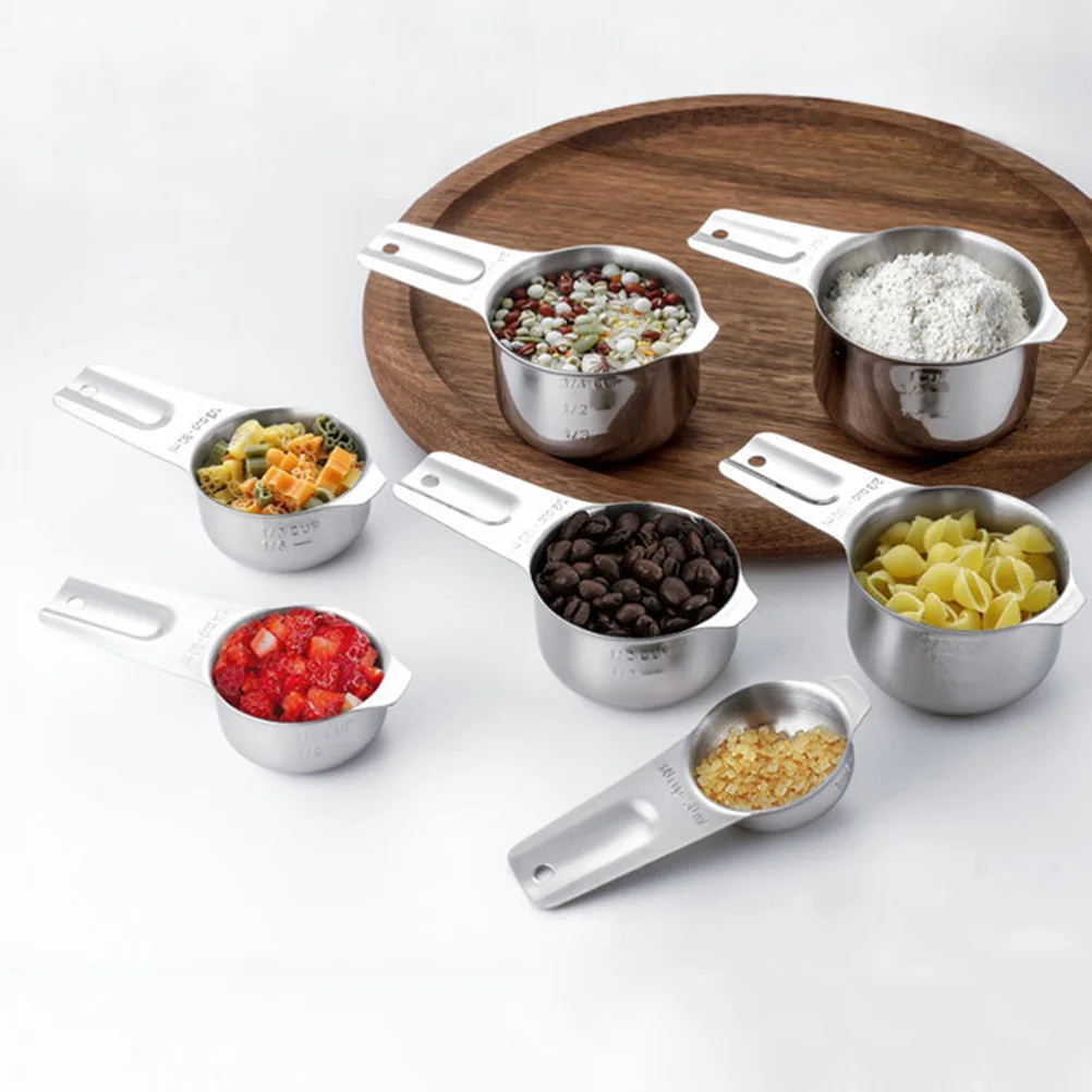 

7pcs StainlessSteelMeasuringSpoonsSet Premium PerfectforDryLiquidIngredients KitchenBakingTools NestableStackable Storage