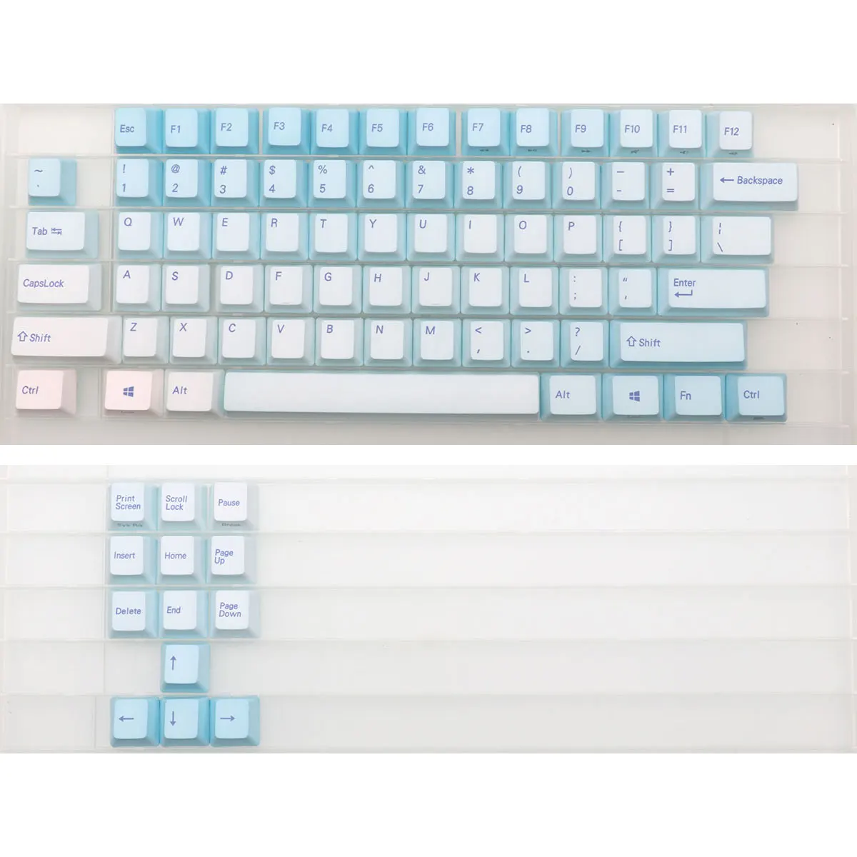 

87-клавишные колпачки для клавиш Frost Blue Cherry Profile PBT Dye-Sub для игровой механической клавиатуры Mx Switch
