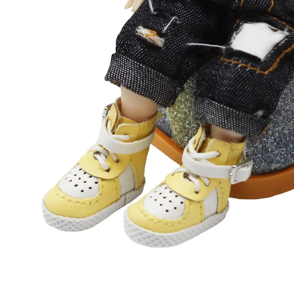 Bottes en cuir PU multicolores à la mode pour Ob11, bottes en cuir PU de 15cm, chaussures mignonnes et délicates pour enfants