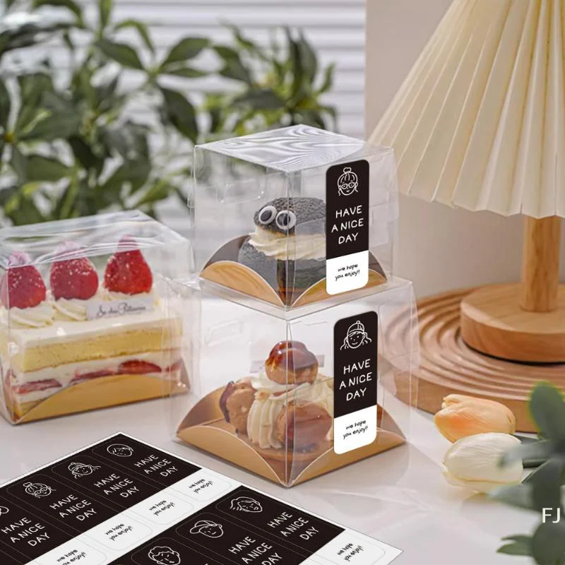 [YU]10sheets Have A Nice Day Thank You For Your Support Milk Tea Sticker Water Bottle Coffee Rectangle Seal Label Self-Adhesive