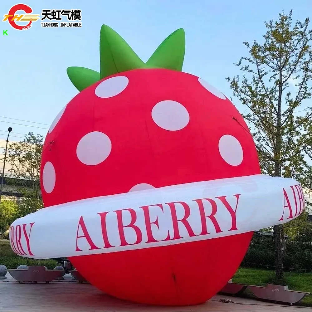 

Outdoor Advertising 6mH Giant Inflatable Strawberry Balloon 3D Blow Up Strawberry Inflatables Air Balloon for Stage Decoration