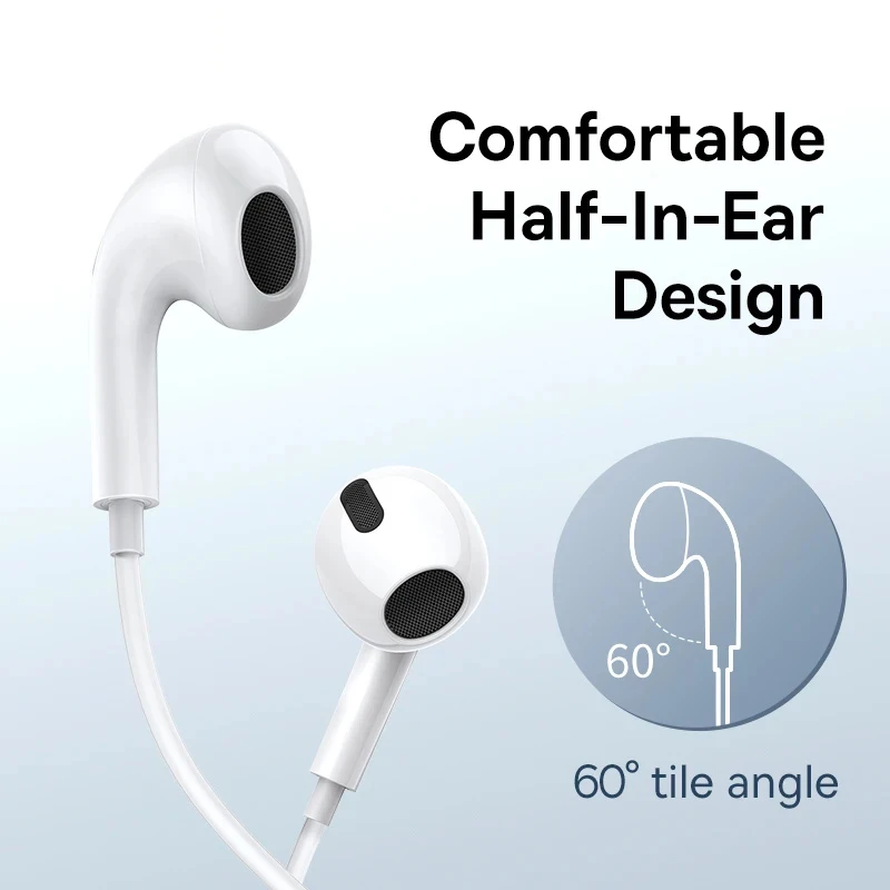 Baseus in-ear Wired Earphone C17 Type-C with Mic Wired Headphones For Xiaomi Samsung  NOTE 10 NOTE 20 S21 S20 Cellphone Headsets