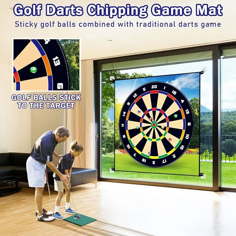 Golf Chipping Game Mat Golf Score Darts Game Mat Indoor Outdoor Backyard Fit For Family & Friends