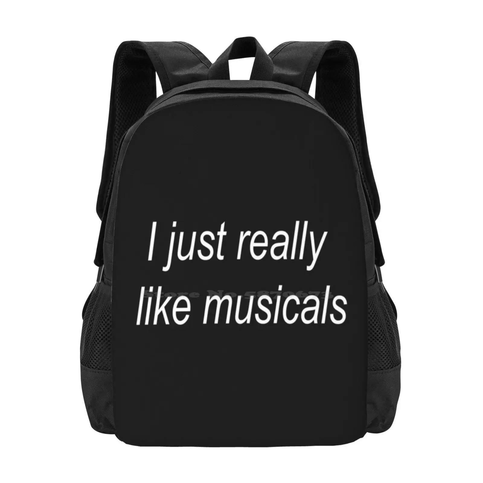 I Just Really Like Musicals 3d Print Design Backpack Student Bag Musicals Musical Theatre In The Heights Heathers Book Of