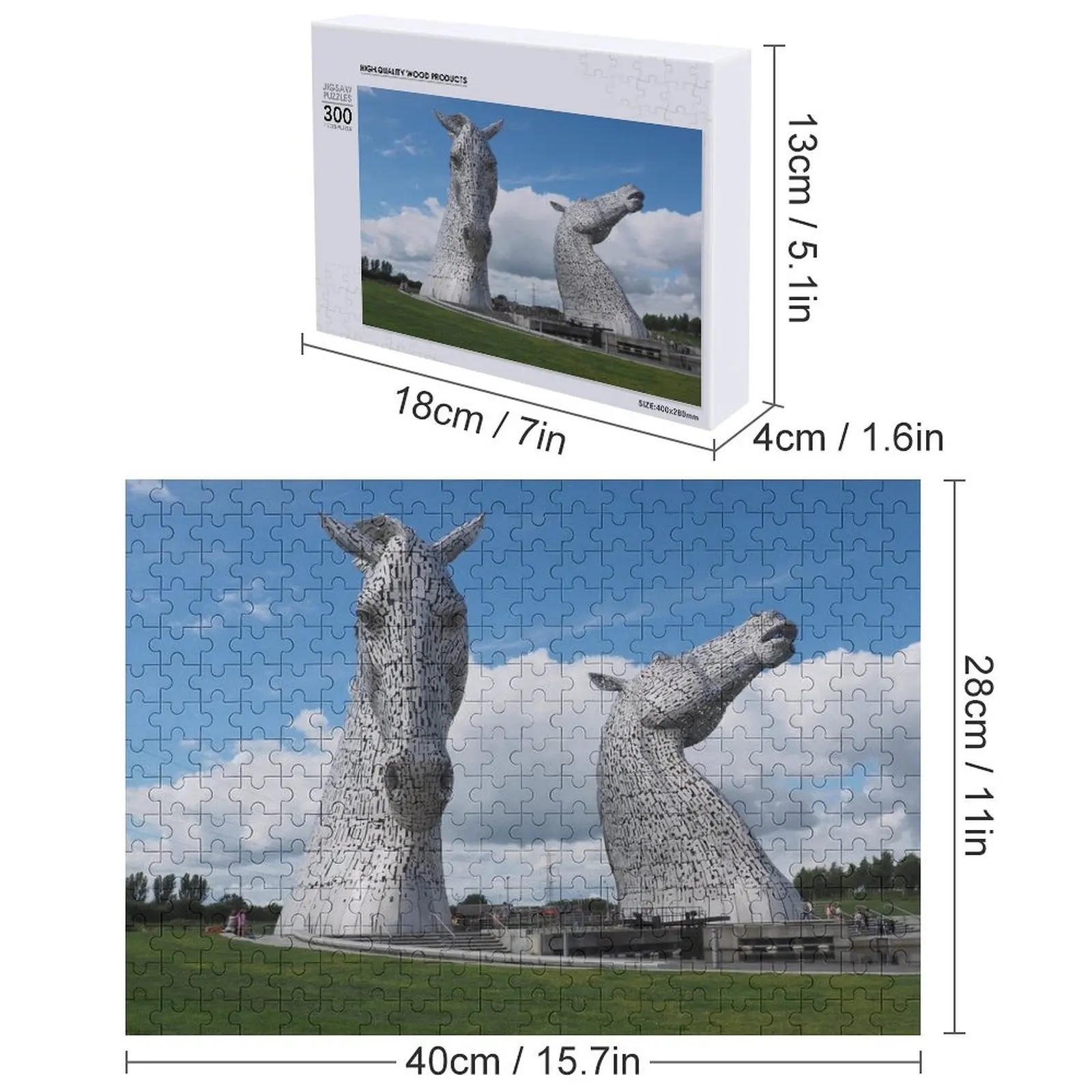 The Kelpies Quebra-cabeça Nome Brinquedo de madeira Nome personalizado Composição de madeira para crianças Quebra-cabeça