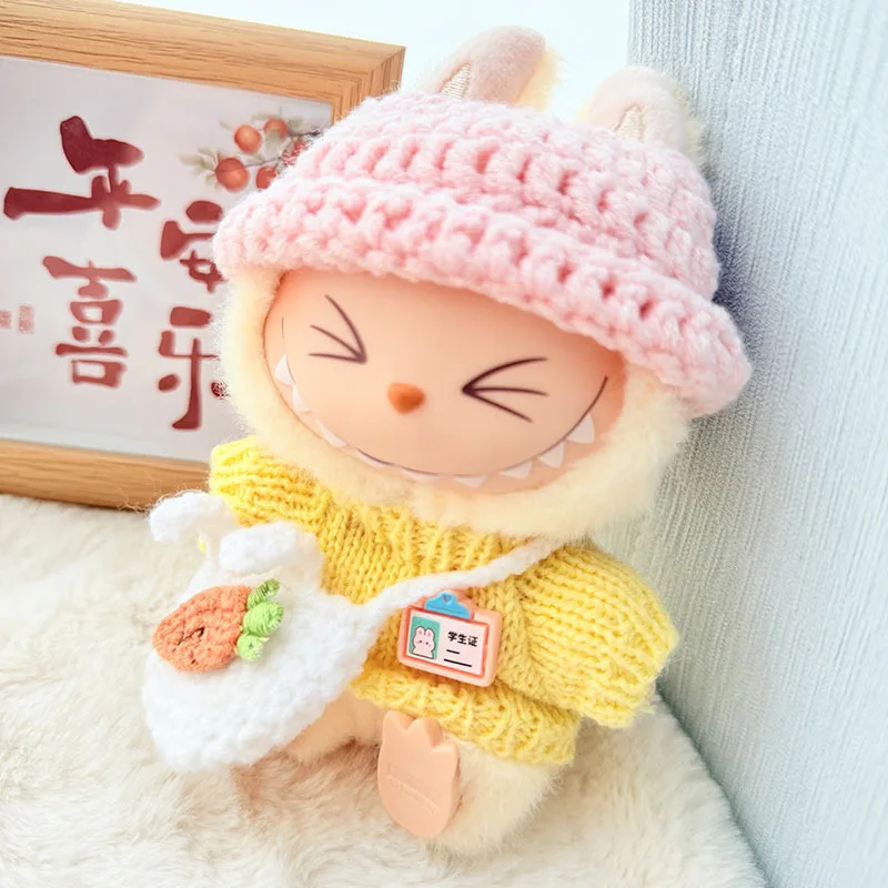 

New corduroy For Labubu Doll Clothing Set Hat 17cm Clothes Shoes Doll DIY Accessories Training Sitting Party Games Toys Gifts