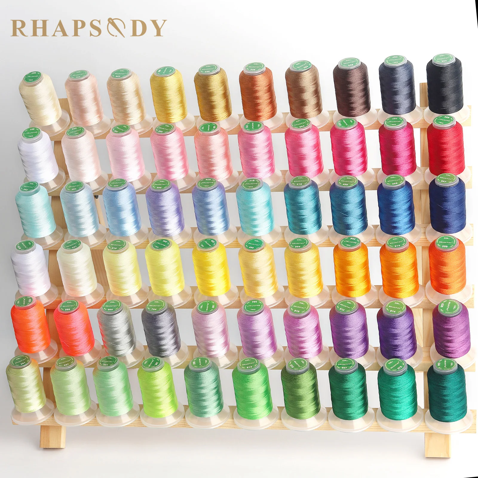 Rhapsody 40WT Polyester Embroidery Machine Thread 550Y for Brother Babylock Janome Singer Pfaff Husqvarna Bernina Sewing 60Color