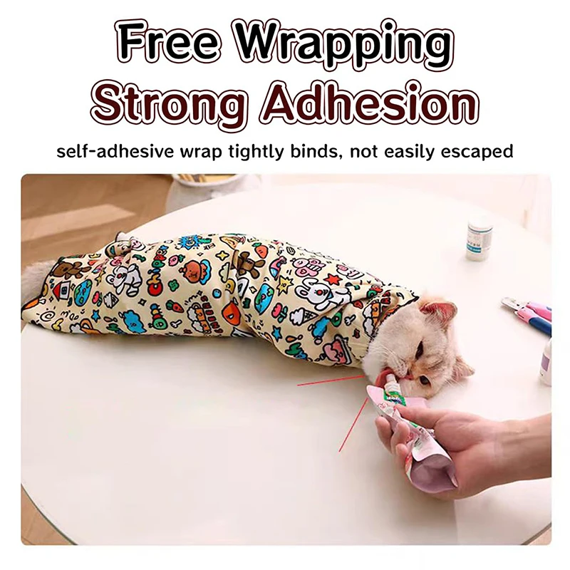 Pet Grooming Fixed Cloth Pet Wrap Cat Wrap Nail Clippers Injections Self-adhesive Anti Bite Scratch Anti Escape Restraint Bag