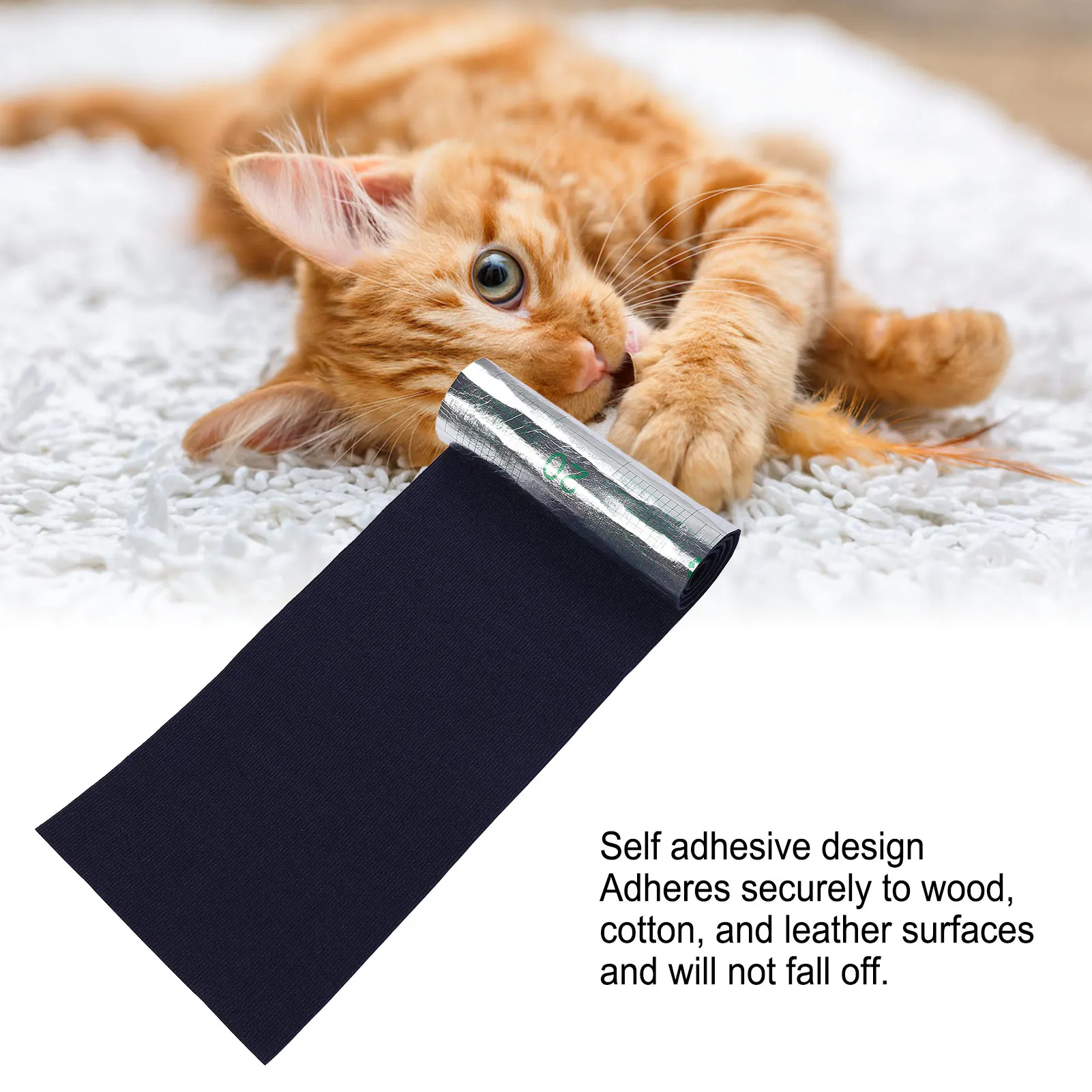 Cat Scratch Furniture Protector Self Adhesive Cat Scratch Couch Cover Sofa Protector Cat Scratcher Mat For Chair Doors Black