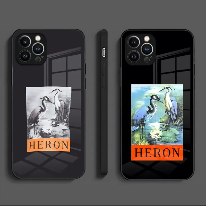 Design Heron-Preston Phone Case For Apple IPhone 14 Pro 12 11 13 Mini X XR XS Max 8 7 6 Plus SE 2020 Glass Design Back Cover