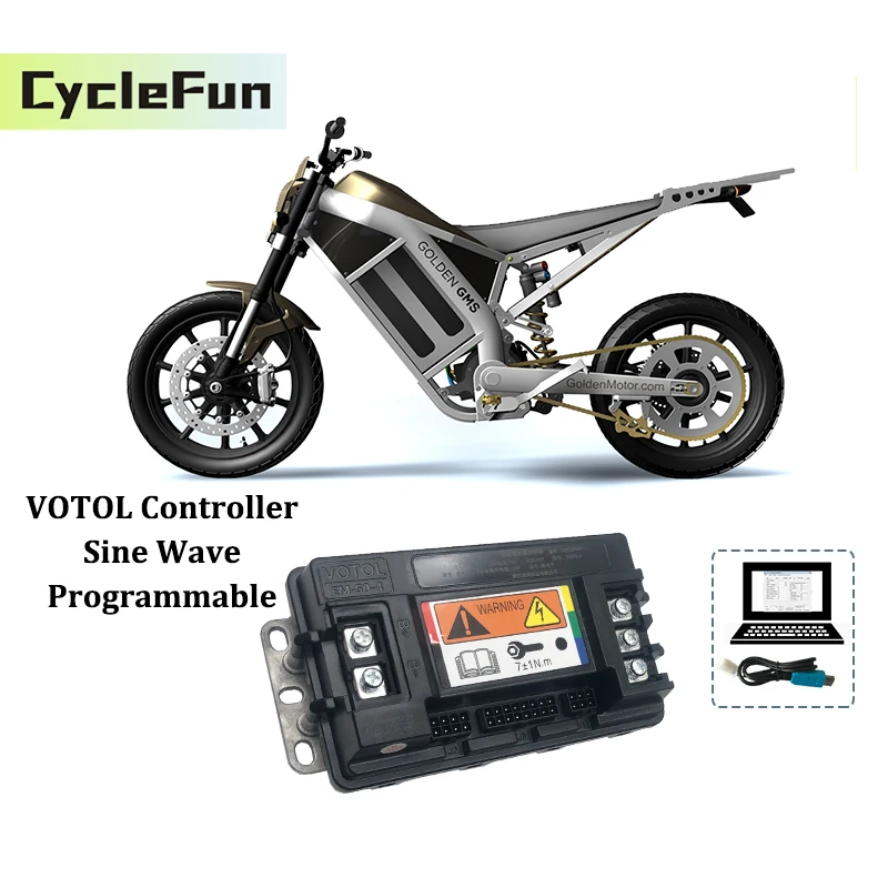 

1000W 1500W Sine Wave Brushless Controller Votol EM50-4 DC FOC 80A For Hub Mid Drive Motor Electric Scooter Dirt Bike Motorcycle