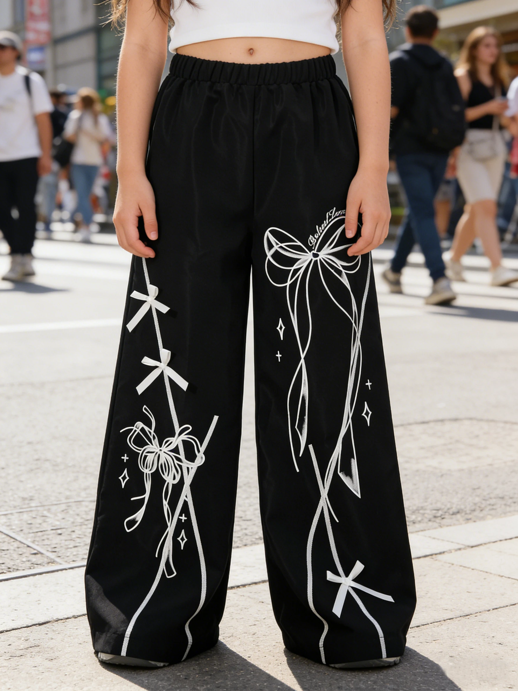 Frühlings- und Herbst-Freizeithosen für Mädchen, lockere Hosen im Punk-Stil für Mädchen, Outdoor-Bekleidung für Kinder