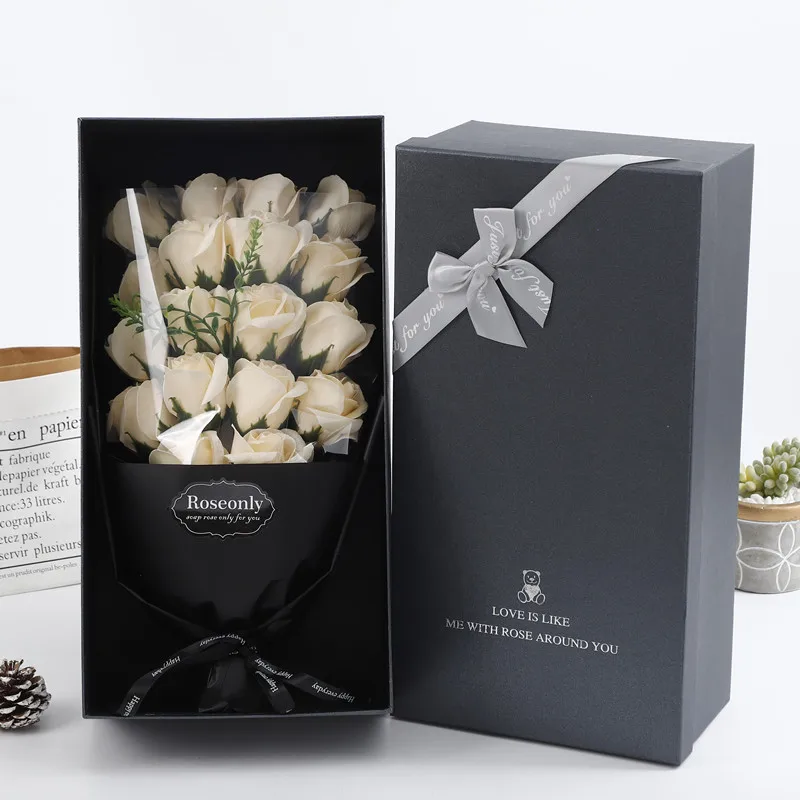 Valentine\'s Day Creative Gift Rose Soap Bouquet Gift Box for Boyfriend and Girlfriend Wife and Best Friend Surprise Ceremony