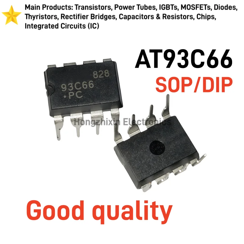 10PCS AT93C66 AT93C66A-10PU-2.7 direct insertion silk screen 93C66, patch silk screen 66BM, memory chip IC