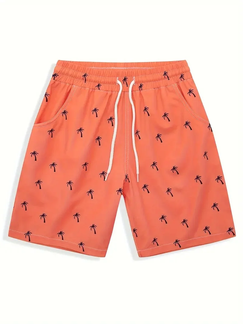 Kids Boys Swimming Shorts Tree Print Beach Short Pant Polyester Quickdry Boy's Swimwear Summer Beachwear Age 5-14Y Youngsters