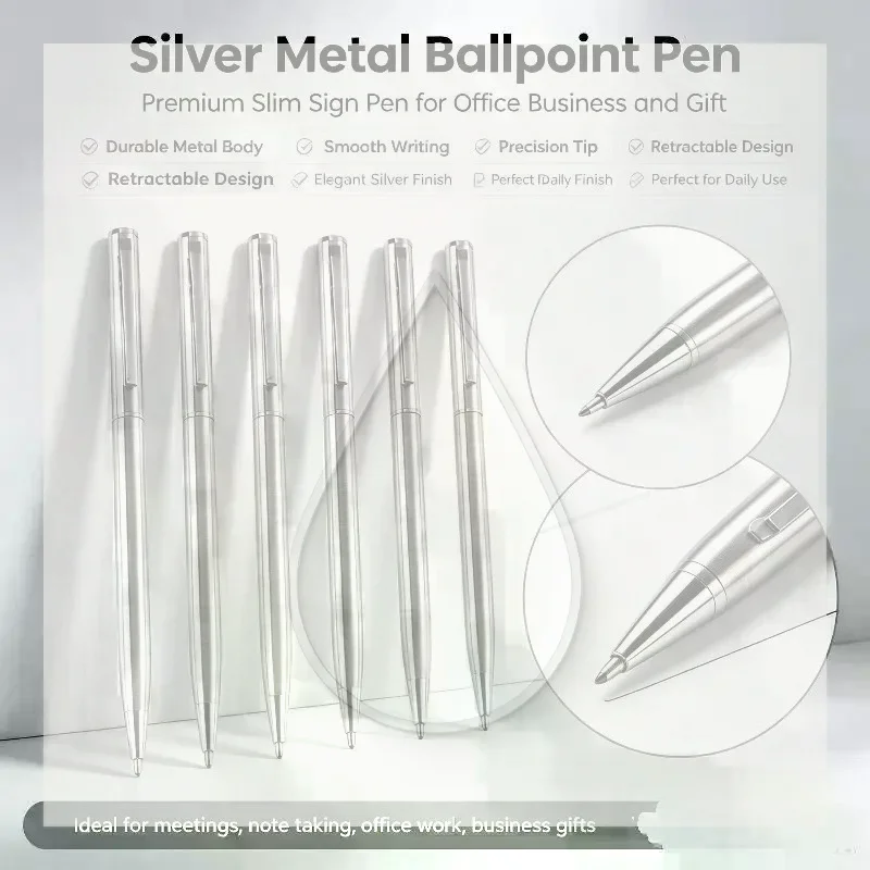 High Quality Stainless Steel Ballpoint Pen Twist Design Medium Nib Smooth Writing Pen for Corporate Gifting