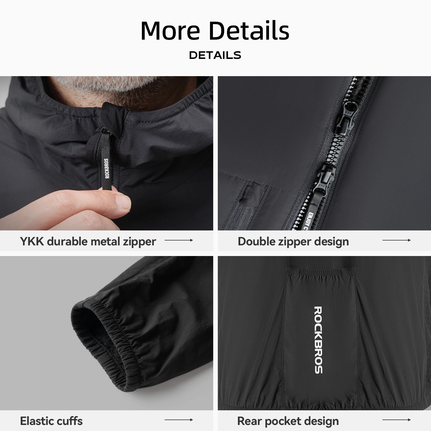 

ROCKBROS Cycling Jacket Double-layer Warm Winter Thermal Fleece Wear-resistant Clothing Long sleeved with Pocket Windproof