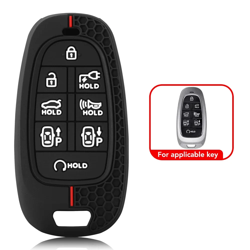 Silicone Key Case for Hyundai Palisade 2023 Tucson Santa Fe 2021 2022 Atos Solaris Prime Nexo Sonata Staria Ioniq Car Key Cover view 2