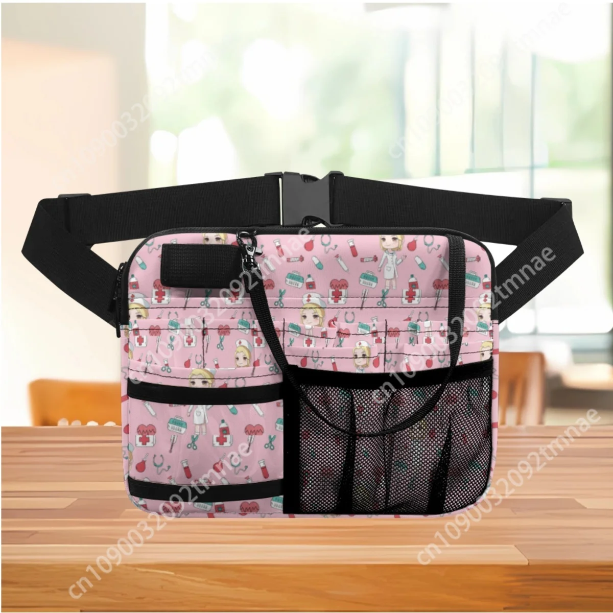 Cartoon Nurse Printing Multi-pocket Women Waist Bag Medical Pack Custom Work Portable Adjustable Belt Bag Organizer Pouch 2023