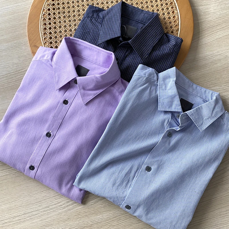 

Men's Pure Cotton Long Sve irt Autumn Winter Faion Urban Sle Stand Fit Button Detail No Iron Treaent Cotton 00%