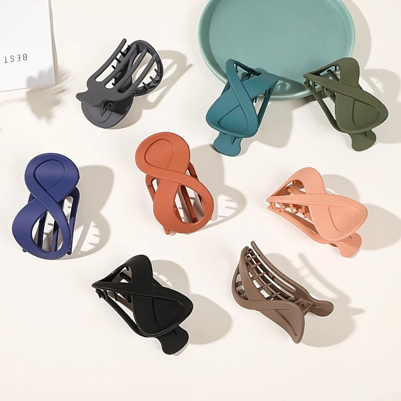 

Leopard Print Hair Clip Minimalist 8 Shape HairClaw Clip Transparent Hair Accessories HairClaw for Women Black ClawClip