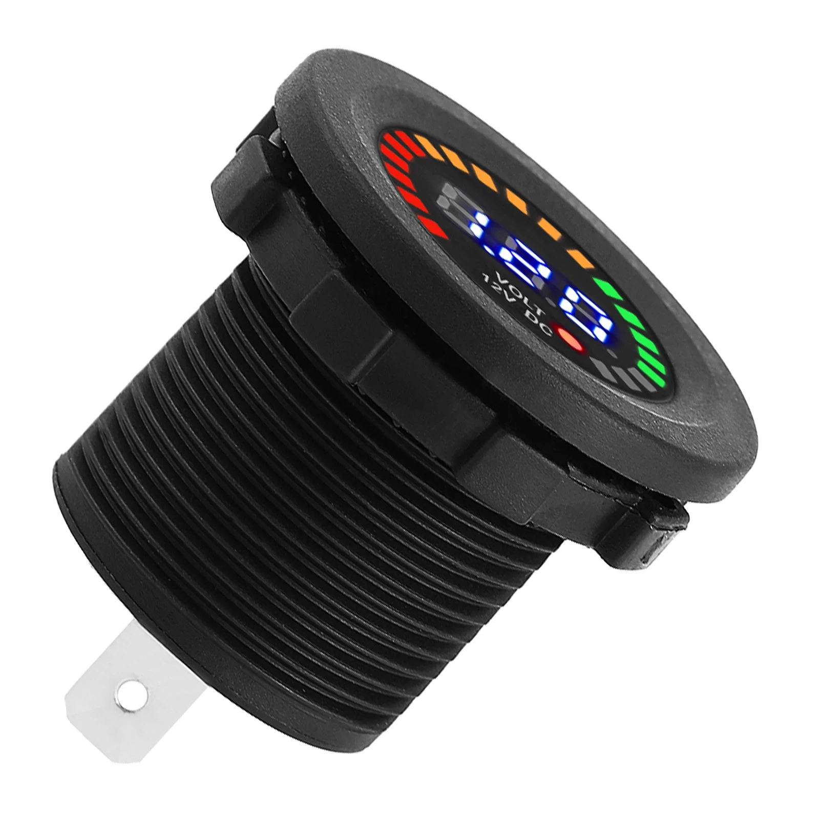 12 V Motorcycle LED Digital Display Voltmeter Waterproof Voltage Volt Meter Gauge Black New