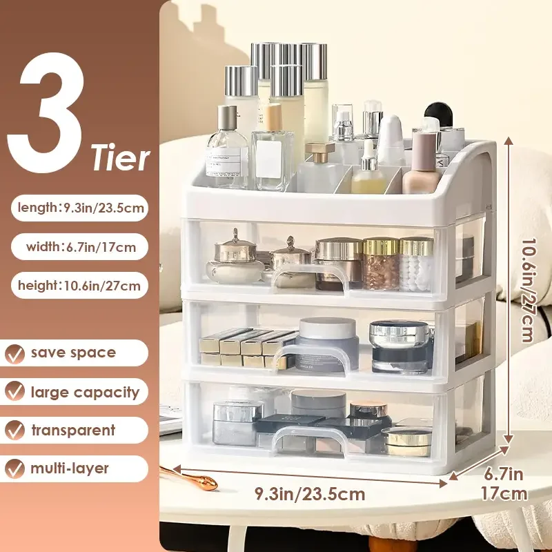 

Make Up Case Jewelry Container Box Makeup Organizer Drawers Plastic Cosmetic Storage Box Makeup Brush Holder Organizers