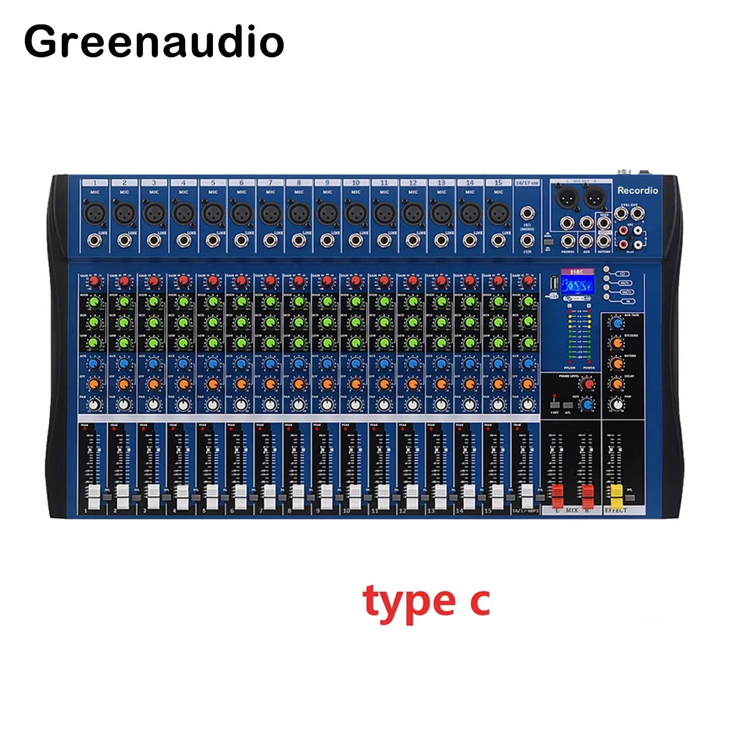 GAX-CT16 Professional Stage 16 Channel Reverberation Mixer with 48V Fantasy Power USB Bluetooth Mixing Console