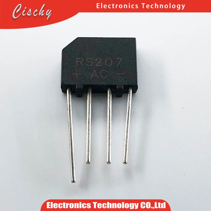 10PCS RS207 DIP ZIP-4 Bridge Rectifier 2A 700V