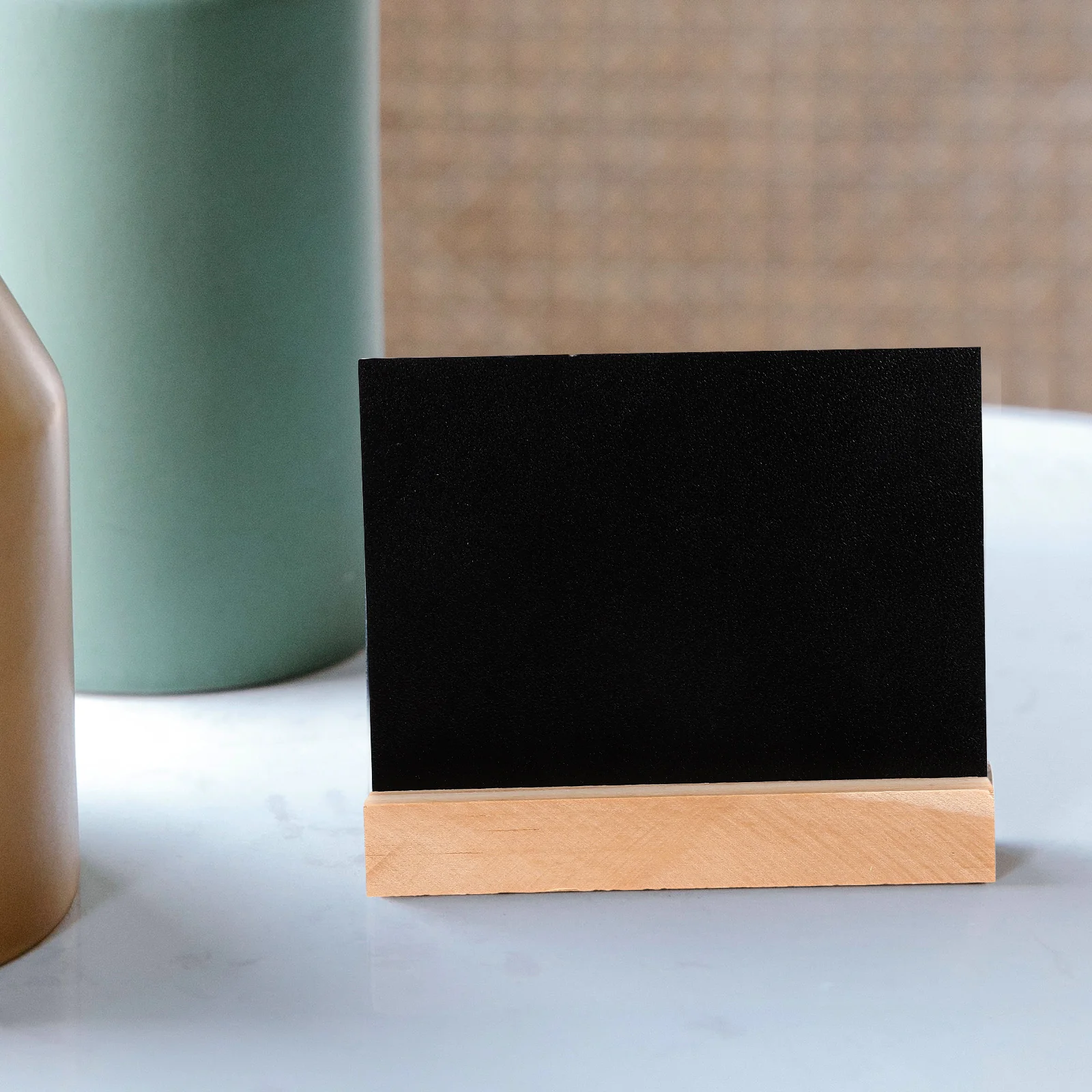 

10pcs Double Sided Memo Board Set Wood Chalkboard Message Board Tabletop Wall Hanging Blackboard Erasable Marker Home