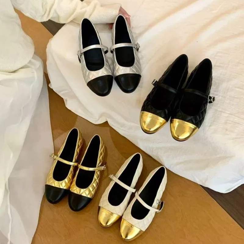 

Round Toe Mary Jane Shoes Women 2026 New Gentle Color Block Shoes