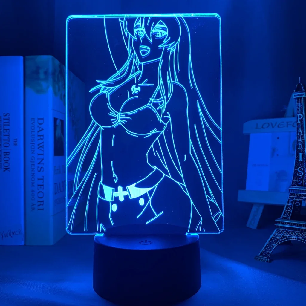 Led Nachtlampje Akame Ga Kill Esdeath 3d Lamp Anime Voor Kamer Decor Nachtlampje Kind Verjaardagscadeau Akame Ga Kill Esdese Light