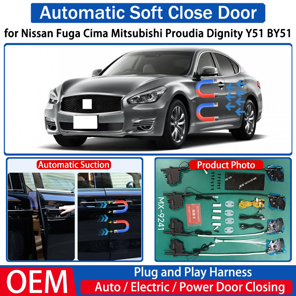 for Nissan Fuga Cima Mitsubishi Proudia Dignity Y51 BY51 Car Automatic Soft Close Door Electric Suction Auto Power Closing