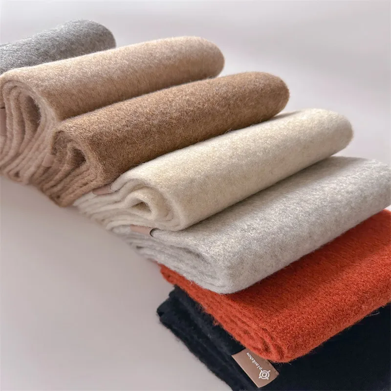 Wool Winter Scarf Women Fashion Popular Knitted Warm Scarf Female Shawl Girl Crochet Scarves Men Couple Soft Scarf