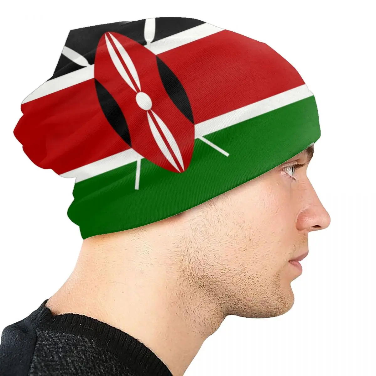 Custom Kenya Flag Skullies Beanies Caps Unisex Winter Warm Knitted Hat Women Adult Kenyan Patriotic Bonnet Hats Outdoor Ski Cap