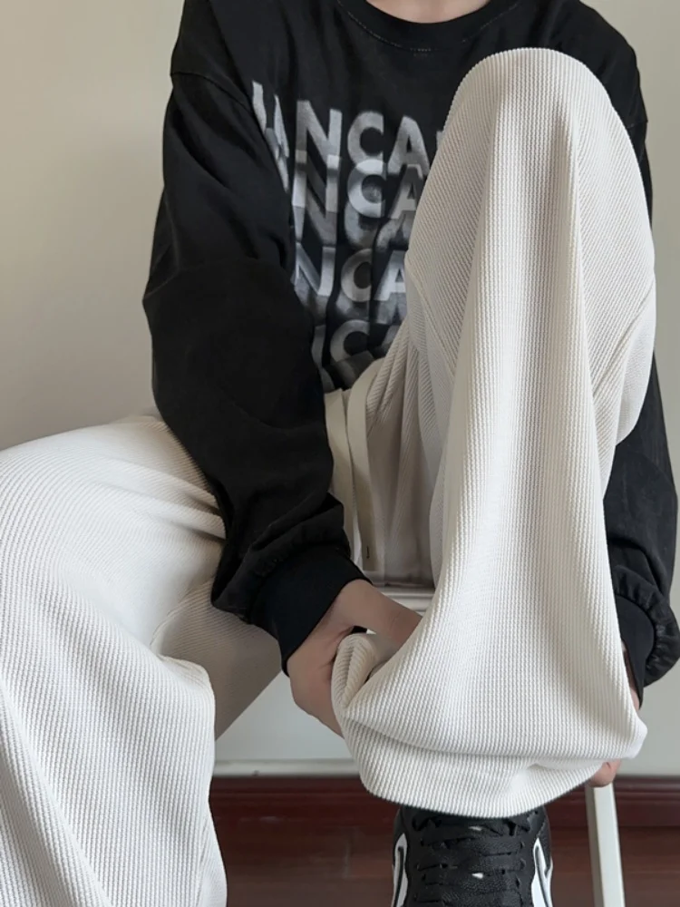 

Мужские вельветовые брюки: весенне-осенние, высококачественные, фланелевые, повседневные, свободные, струящиеся, широкие, в американском ретро-стиле, модные, брендовые, прямого кроя