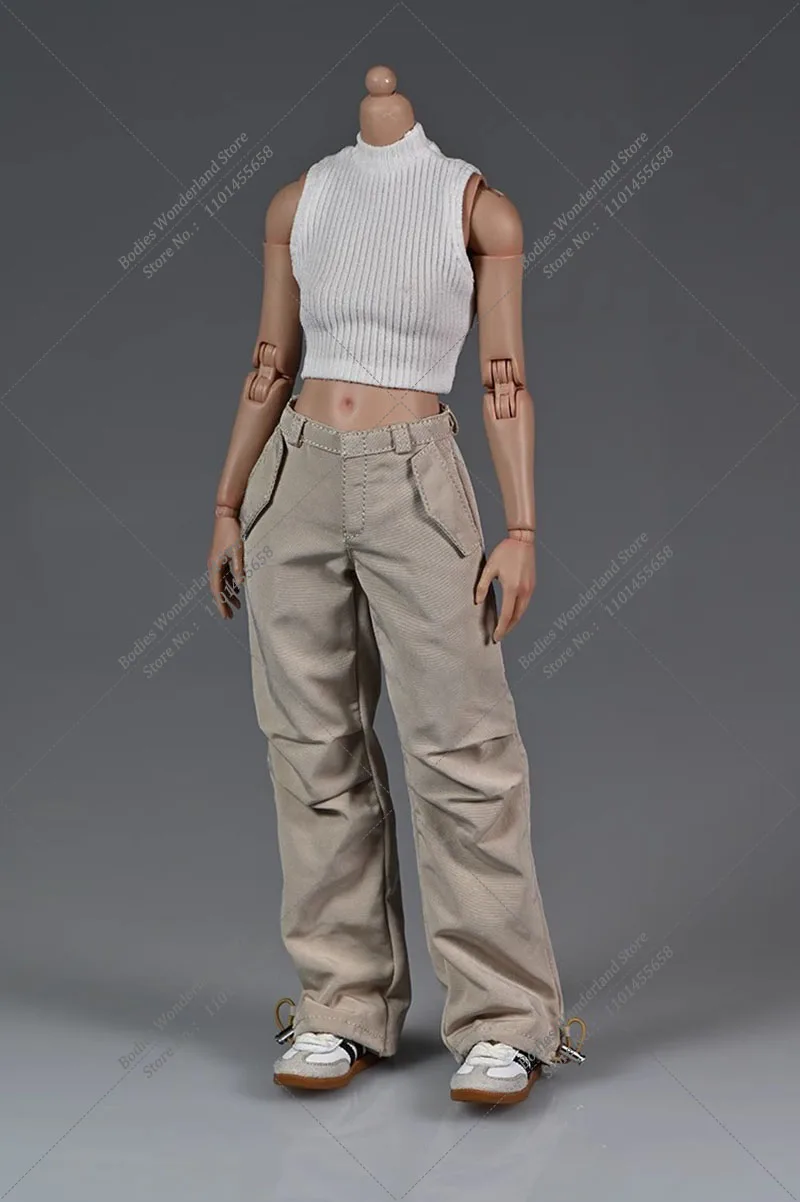 1/6 Moda Donna Streetwear Pantaloni cargo casual Pantaloni dritti Tasche casual Pantalon per bambola Action Figure femminile da 12 pollici