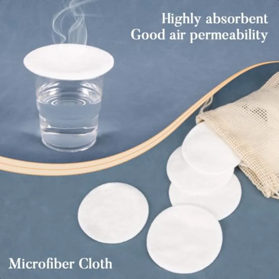 Runde wiederverwendbare Baumwollrunden, 15 Stück, mit waschbarem Netz-Wäschebeutel, wiederverwendbare Make-up-Entferner-Pads für alle Hauttypen, weiche Baumwolle