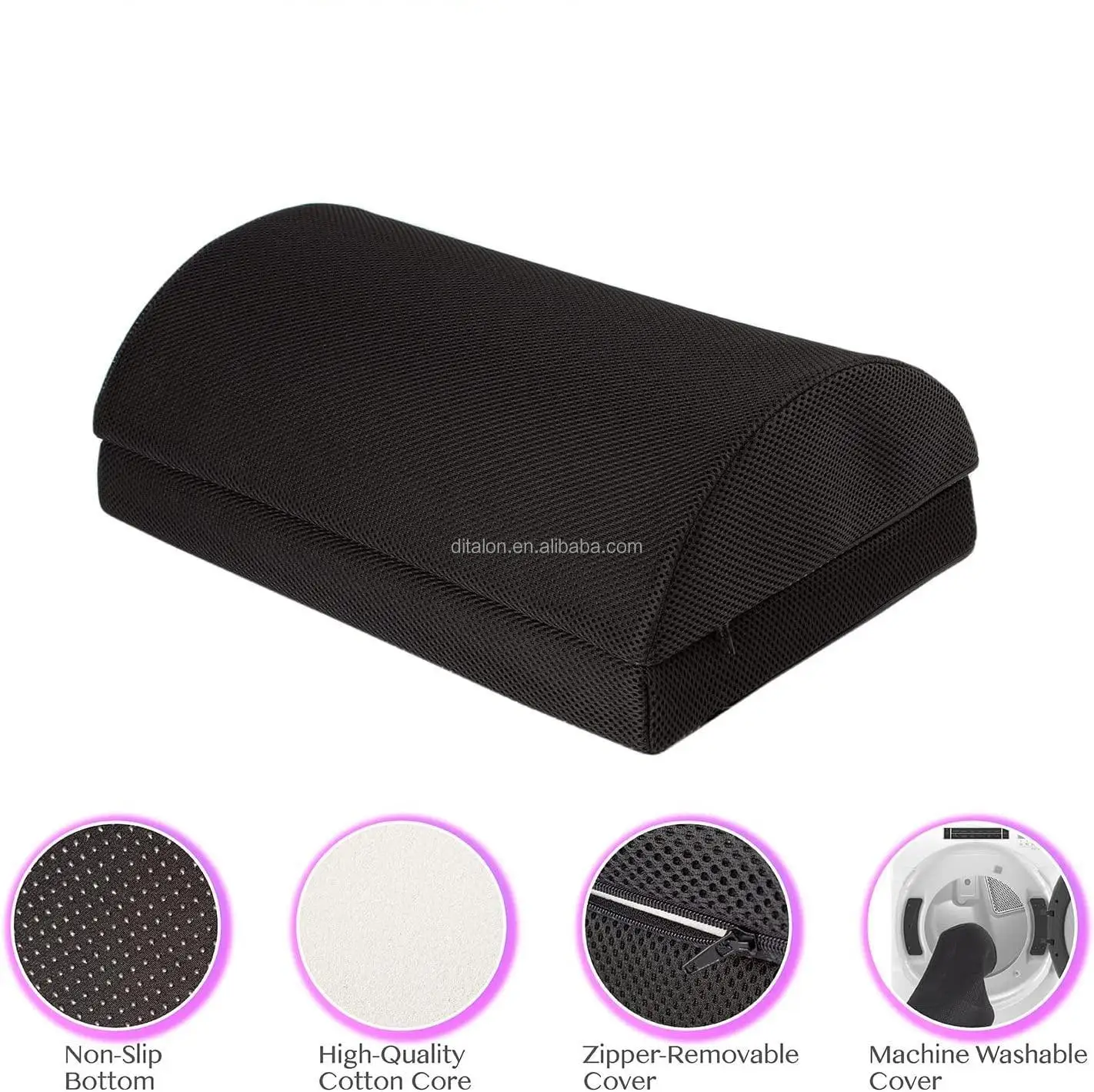 Adjustable Office Foot Rest Ergonomic Desk Cushion Memory Foam Pillow Non Slip Under Table Support Half Cylinder Leg Pillow